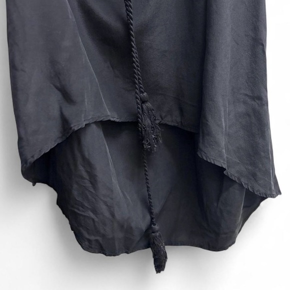 Ulla Johnson Black High Low Dress Womens Medium Tassel Tie Boho Chic Flowy Midi - Picture 4 of 7